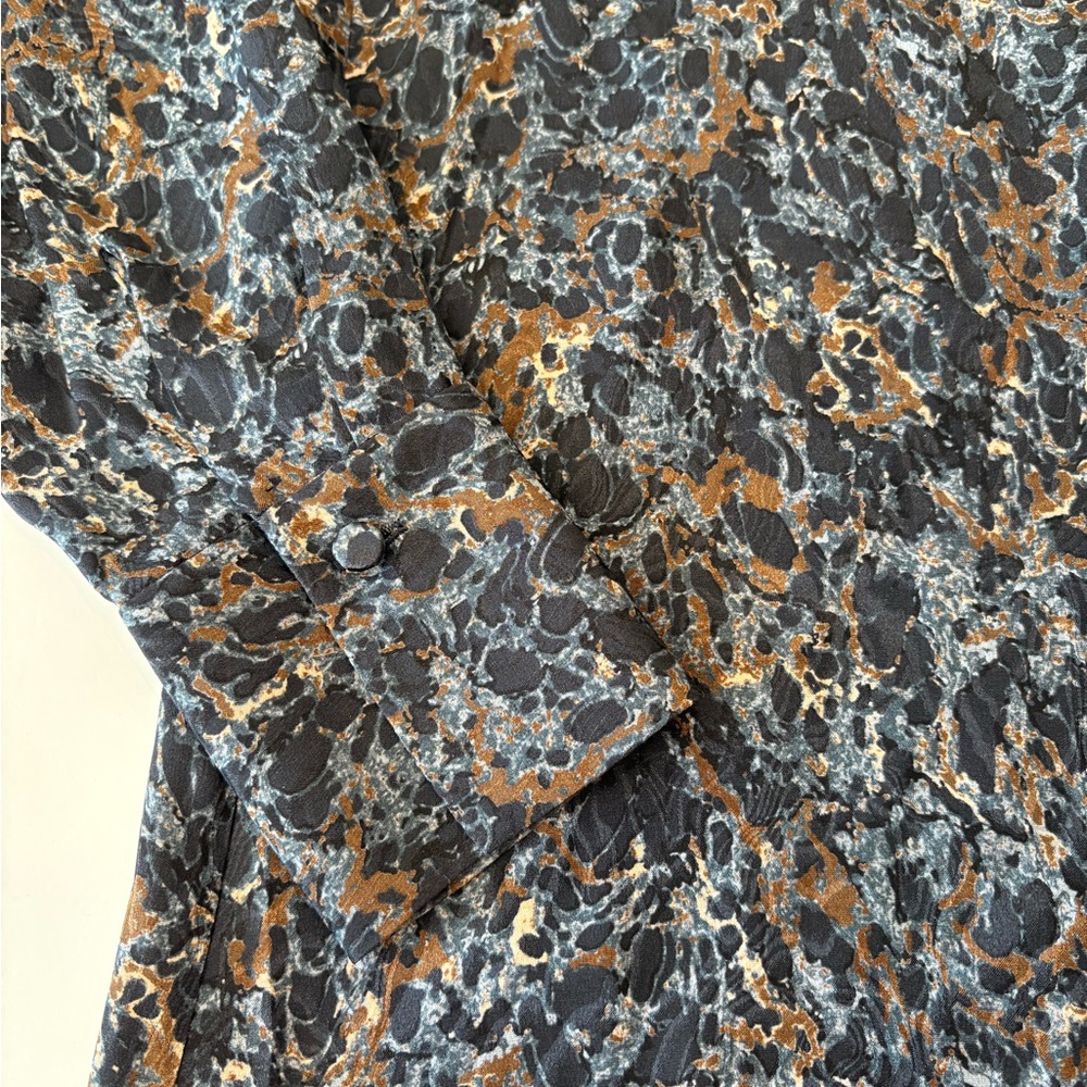 Lafayette 148 New York Silk Multicolor Button Down Shirt XS - Picture 4 of 6